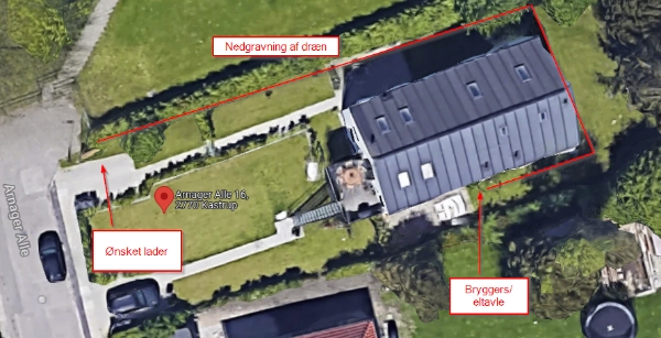 Nedgravning af dræn til elkabel - ca. 30m