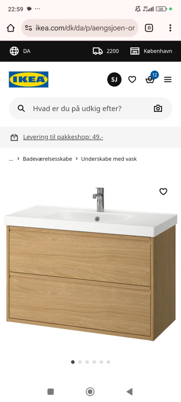 Udskiftning:håndvask/underskab + stikkontakt