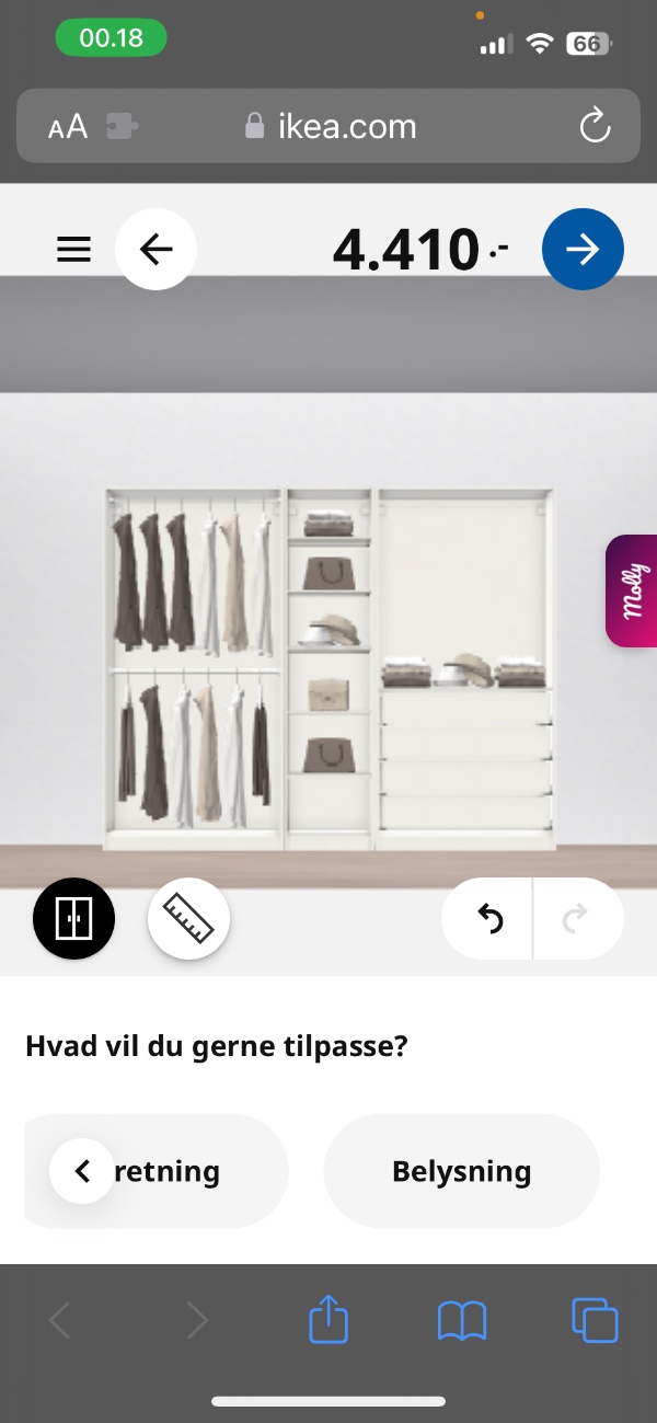 Få samlet en dobbeltseng, et natbord, 2 badeværelsesskabe og er pax garderobeskab.