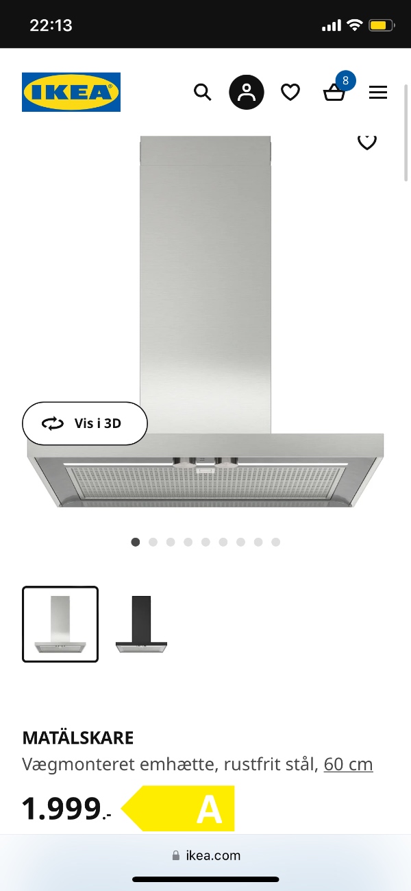 Montering af kulfilter emhætte