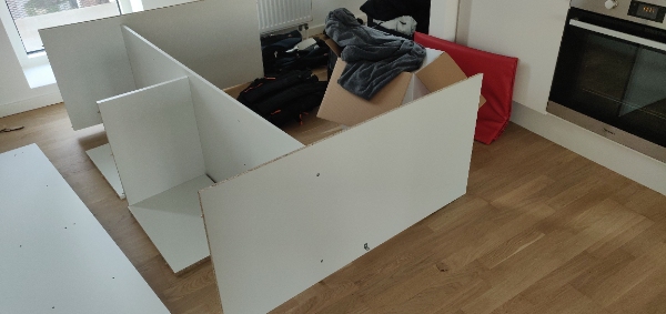 Furniture Assembly, ceiling lamp and curtains installing