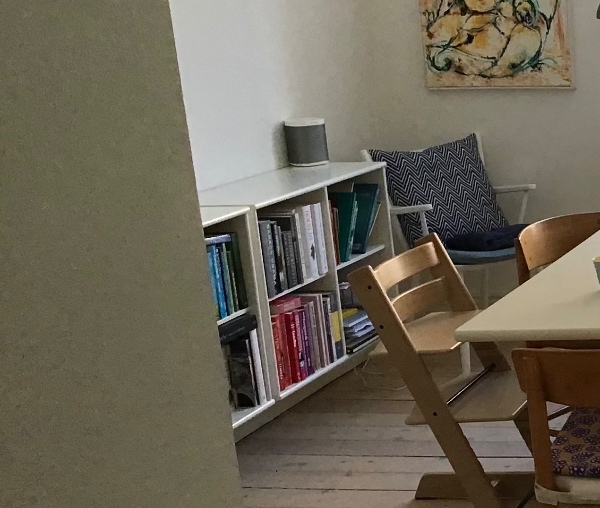 Ophængning af 2 reoler, en stor opslagstavle og fixe håndtag i gammel fyldningsdør