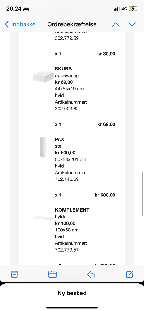 Samling af Pax skab og vitrineskab