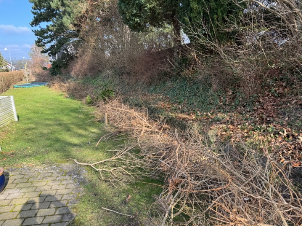 Fjernet haveaffald (inkl. hæk der er skåret ned)