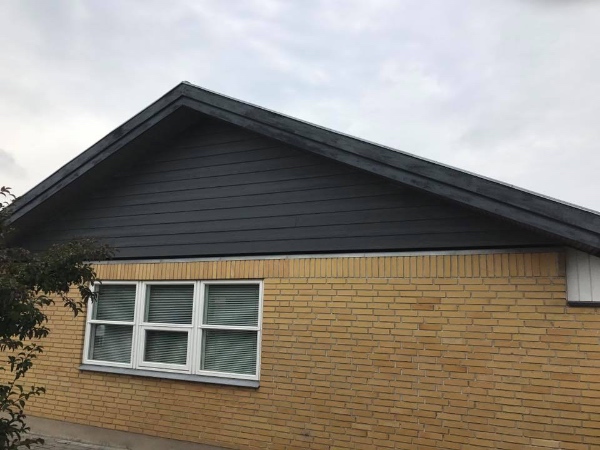 Maling af gavle på etplanshus