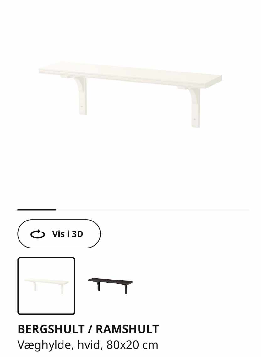 Ophængning af loftlamper x4, en hylde og et spejl