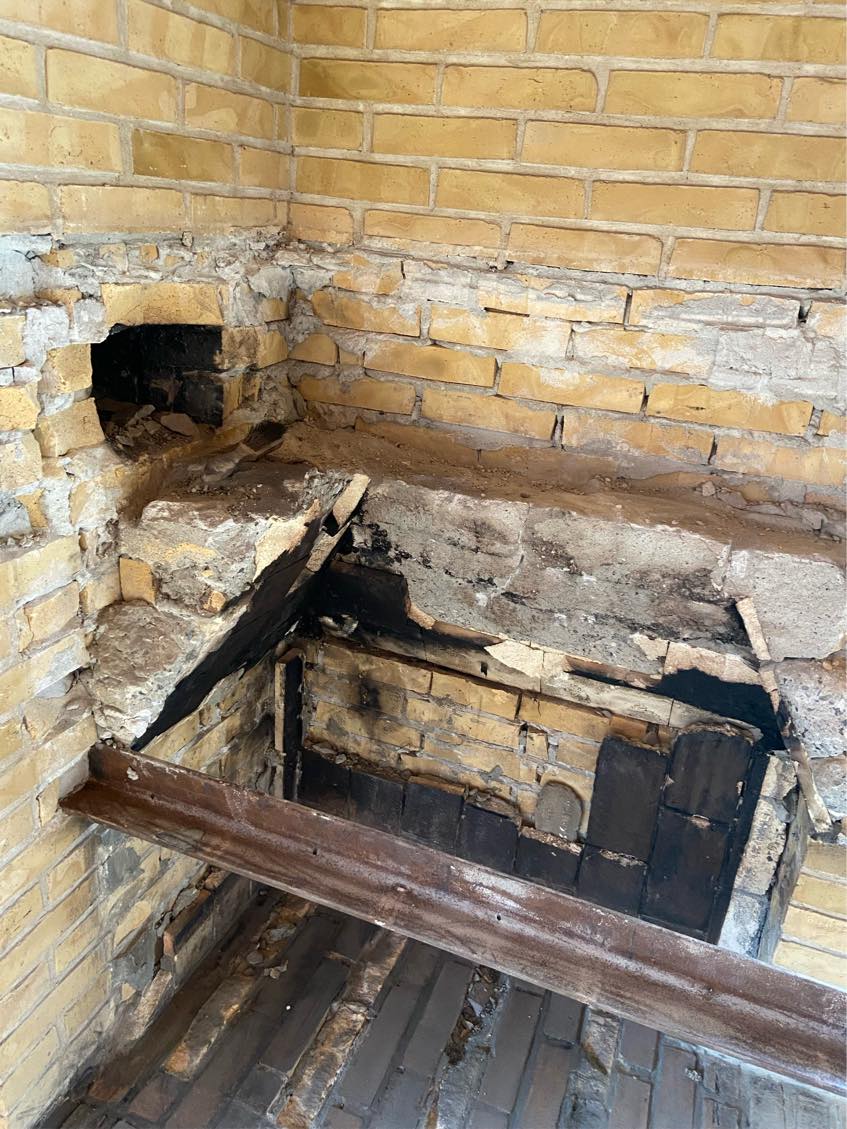 Murerarbejde ved nedlagt pejs