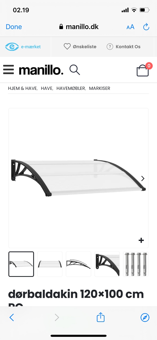 Montering af en stk facade dør plus 2 stk dør overdækning