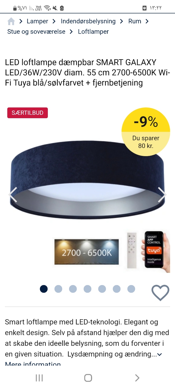 Montering af loftlampe