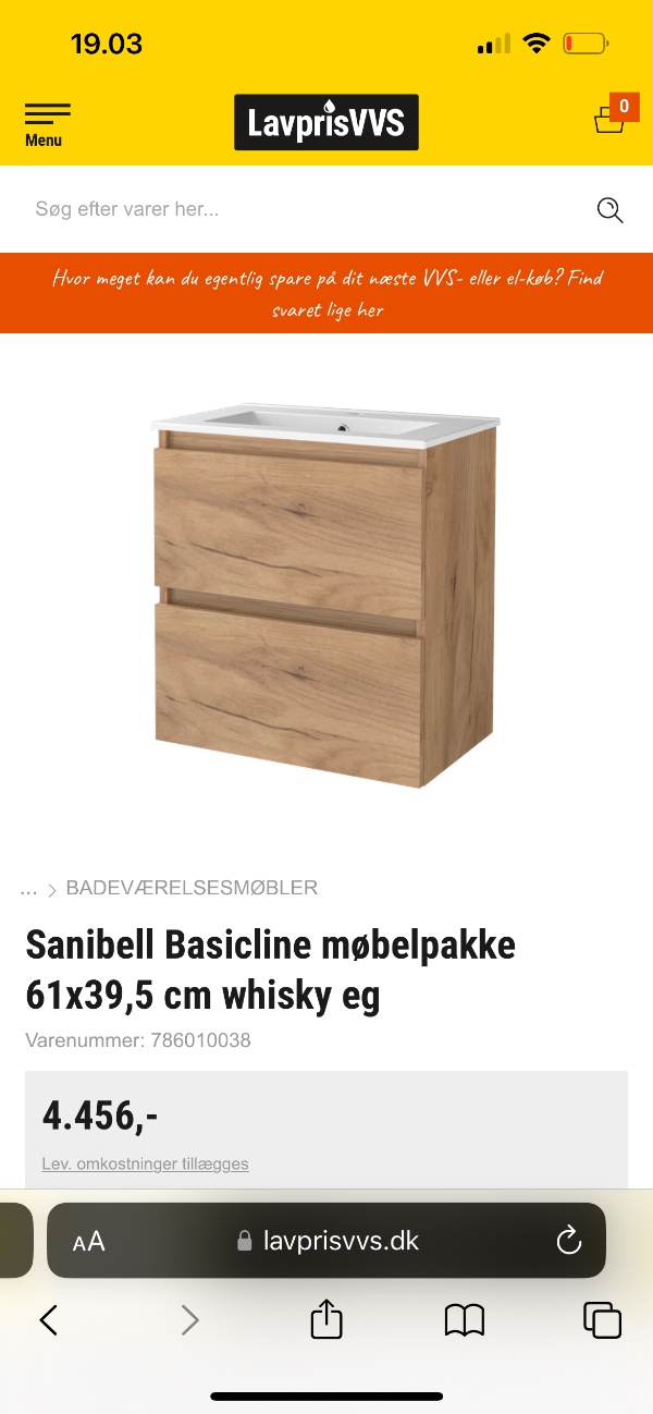 Opsætning af nyt vaskeskab