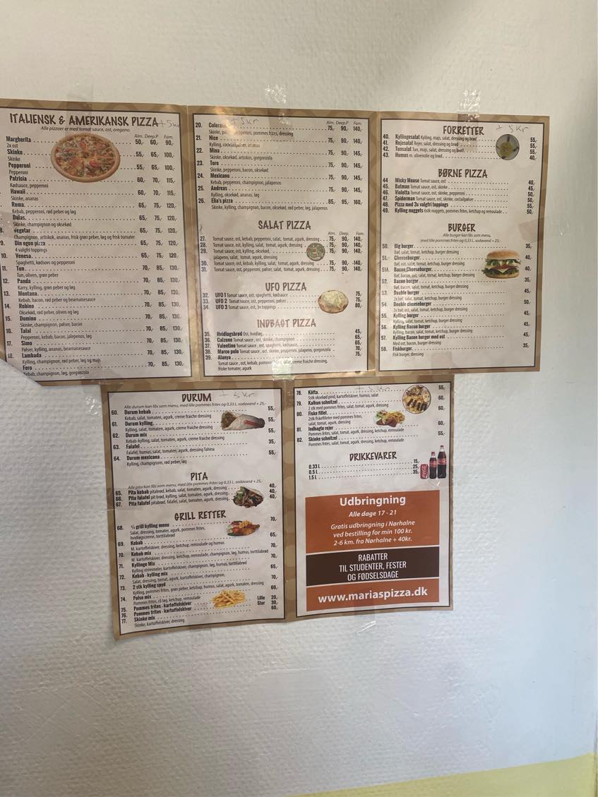 Pizzaria der skal renoveres og laves helt nye menukort