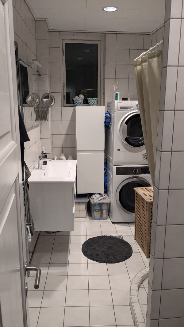 38 m2 badeværelse, påført microcement.