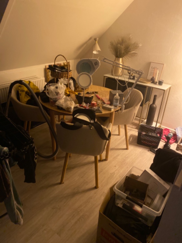 Oprydning og organisering af mine ting i hele lejligheden. Jeg bor i en 2 værelses på Ca.65 kvm.