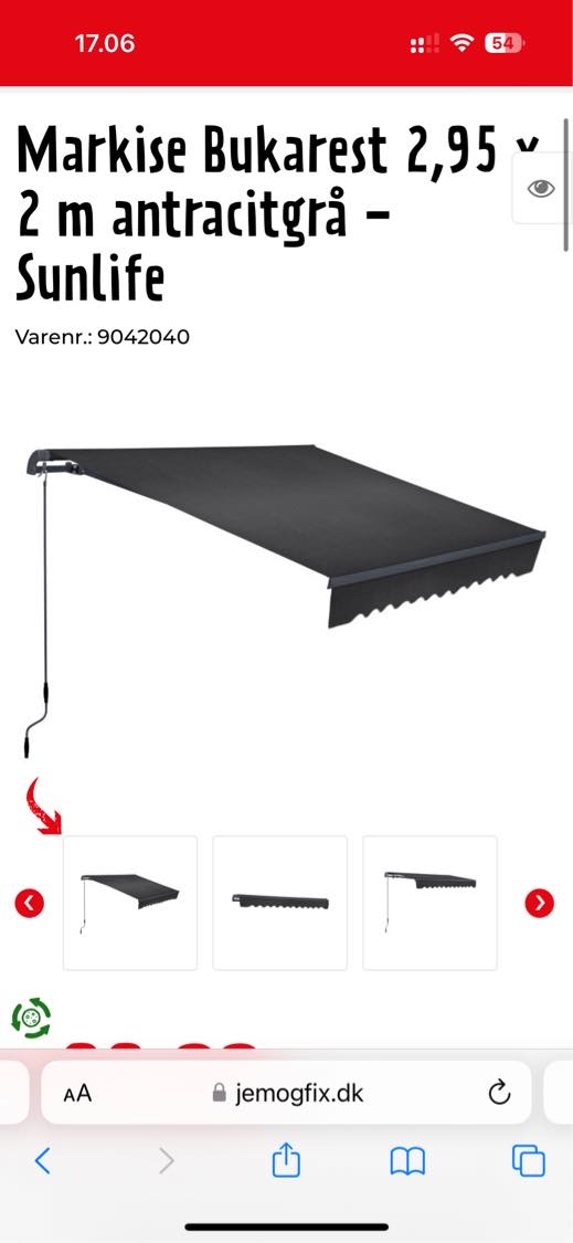 Opsætning af markise