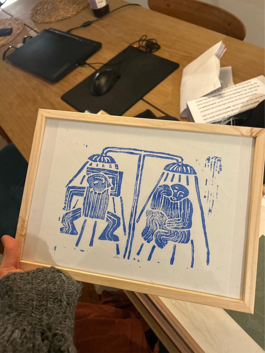 Hjælp til at hænge fire mindre billeder op