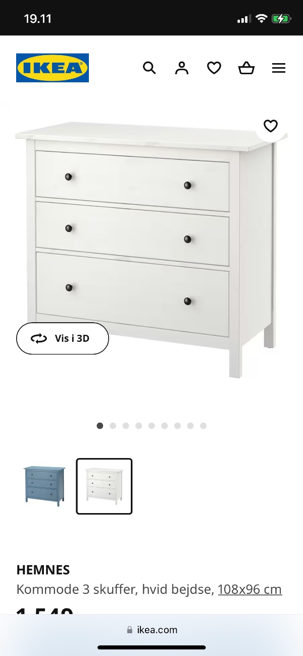 Samling af IKEA HEMNES kommode