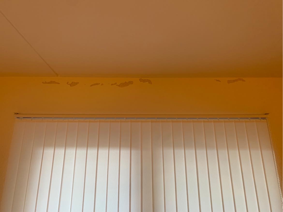 Repareret væg maling