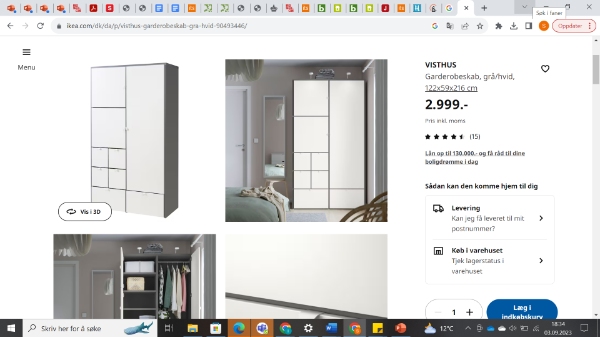 Samle klædeskab fra Ikea.