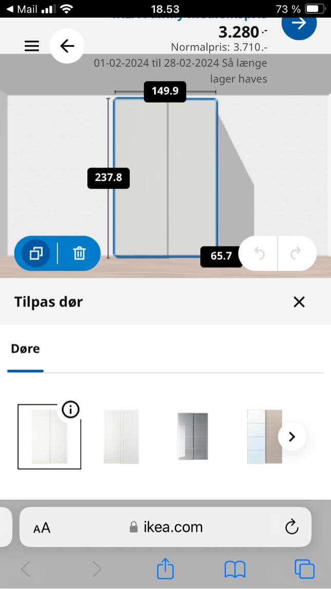 Samling af 2 Ikea skabe