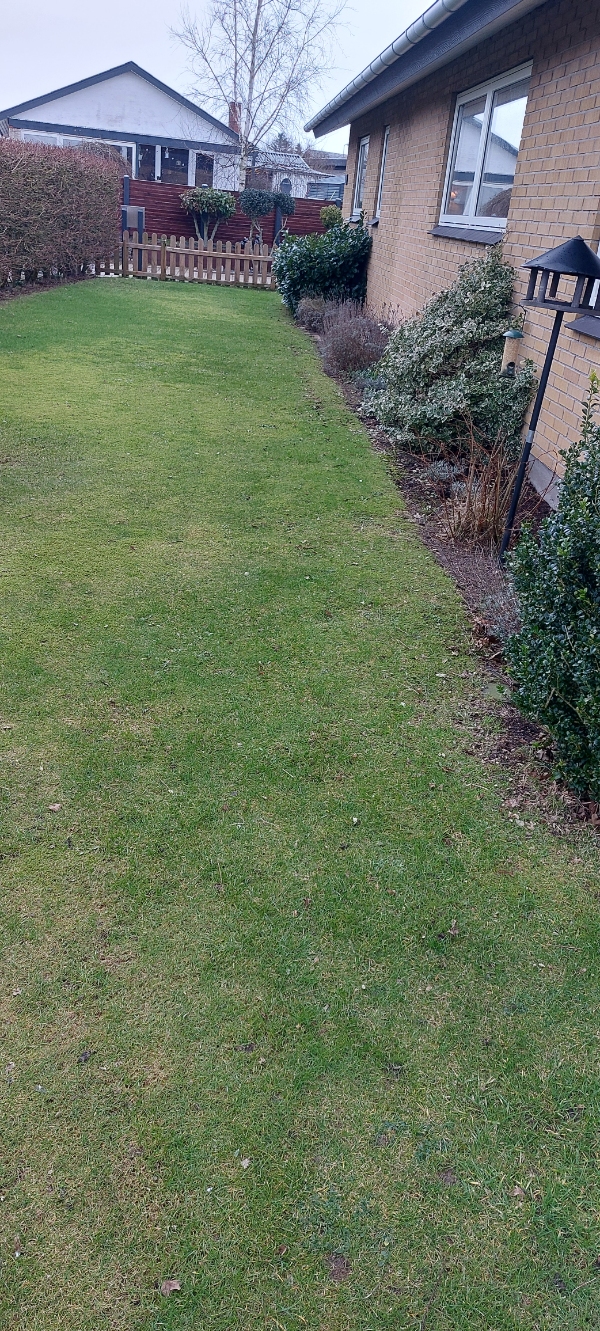 Have lagt fliser mellem bed og græsplæne. Der er Ca 35 meter kant hvor der skal lægges 25x50 cm fliser. 