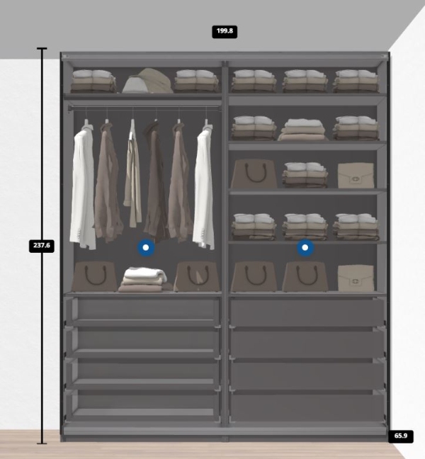 Montering af PAX Ikea gaderoskab + 2 FJÄLLBO reoler + akustikpaneler