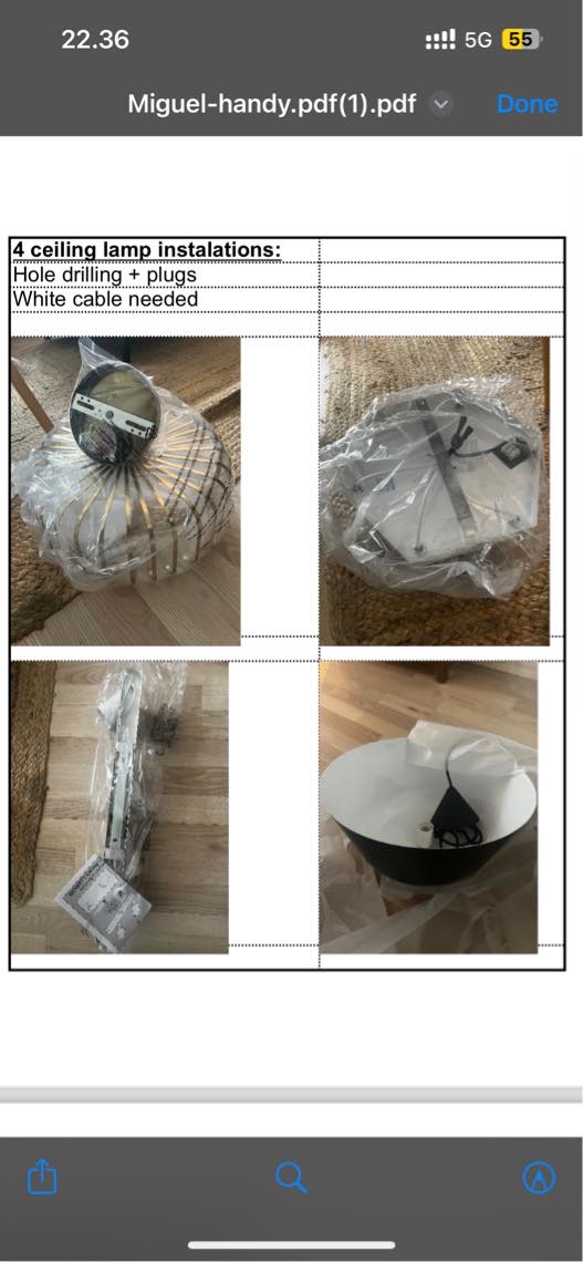 Loftlampe/Billede montering