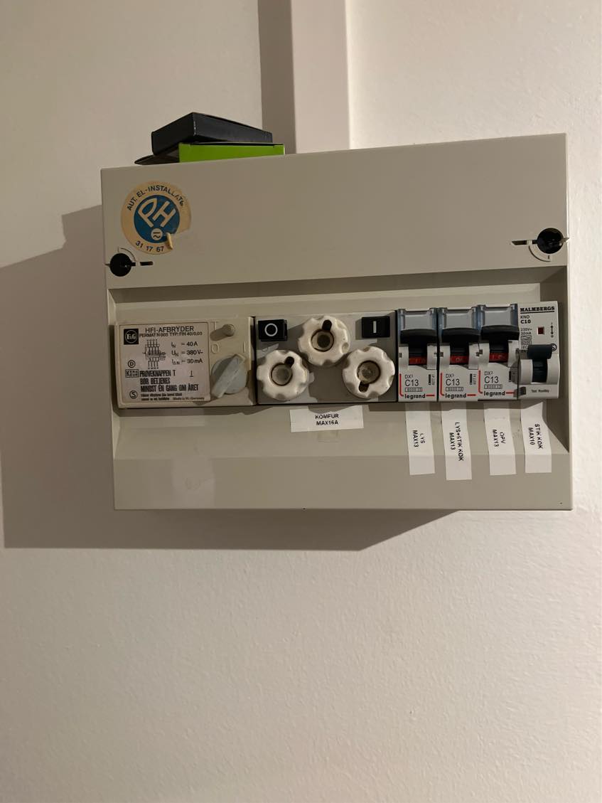 Installation af el til vaskemaskine og tørretumbler