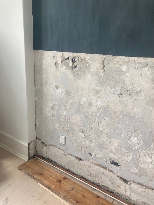 Reetablering af væg i soveværelse