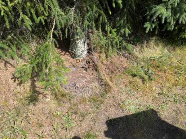 Planering af ca. 10kvm til beholderskjul. Minigravko