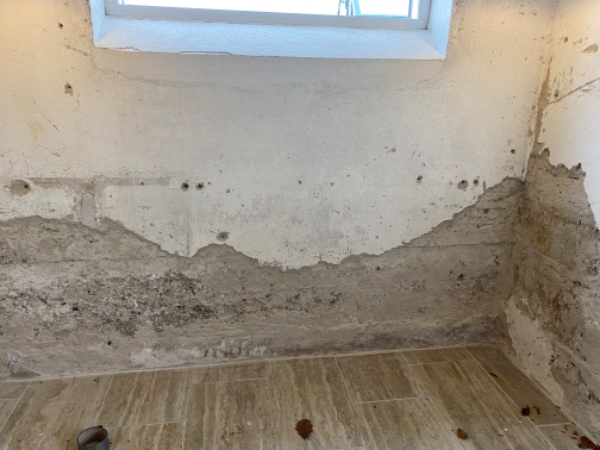 Pudsning af murværk hvor der har været fugt