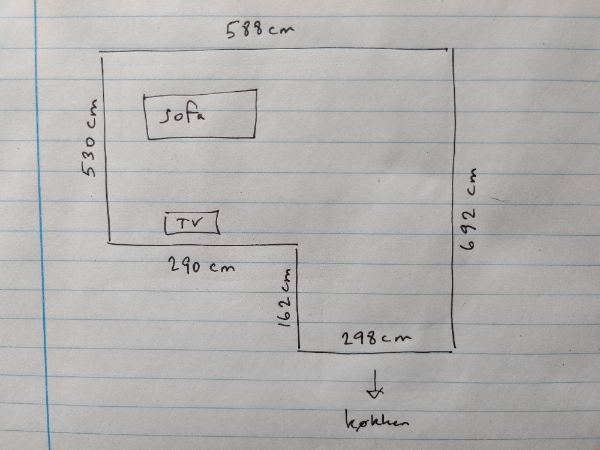 montering af væg-til-væg gulvtæppe i stuen