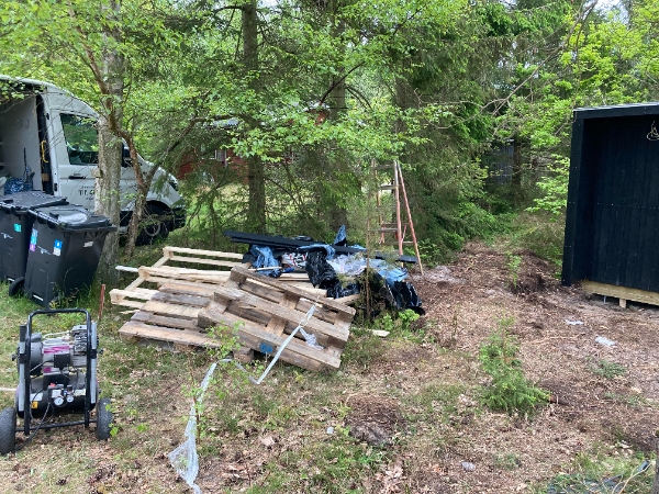 Afhentning af byggeaffald