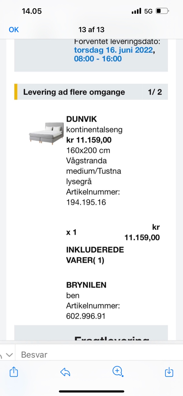 Samling af Ikea seng