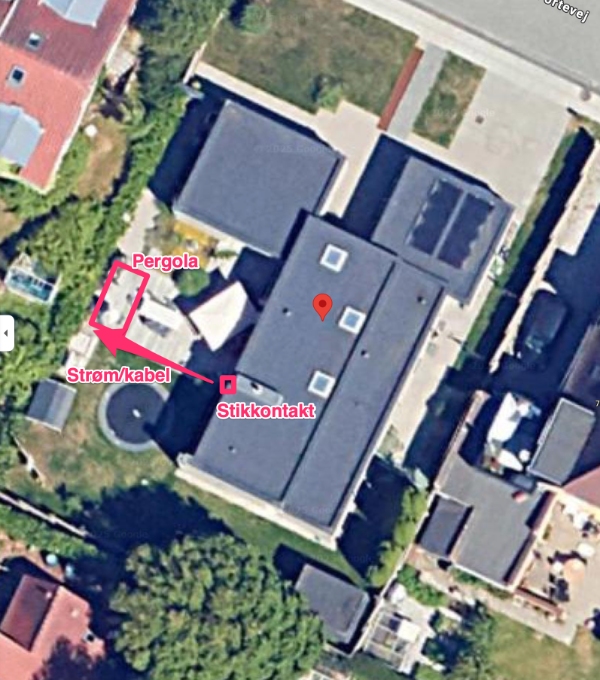 Installation af udendøres stikkontakt samt trække stik/stikkontakt til pergola