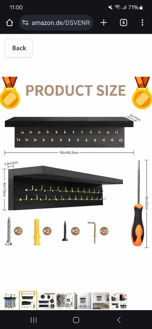 Hænge en medaljeholder