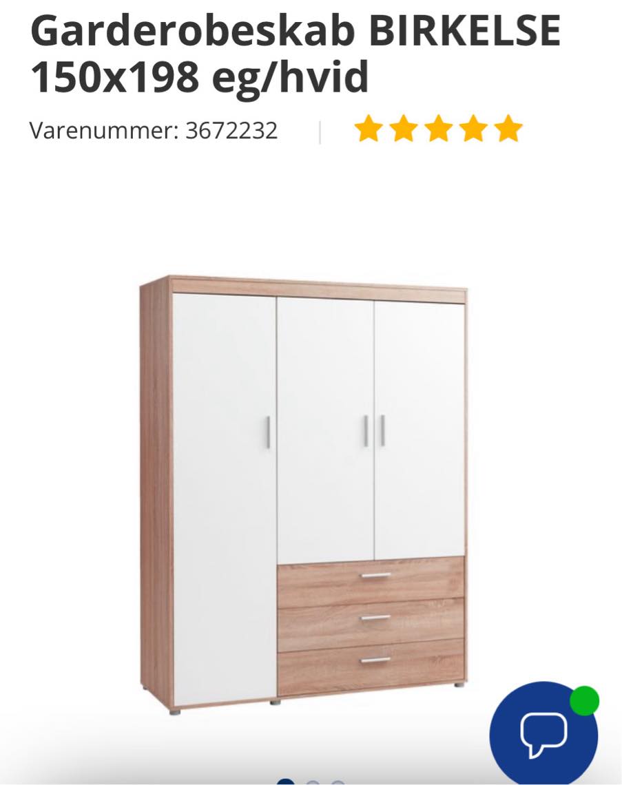 samling af klædeskab, kommode, skænk, ben på boxmadras