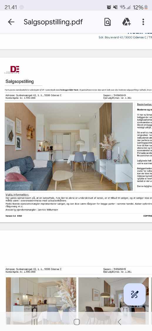 Malet lejlighed på 50 kvm samt fikset huller