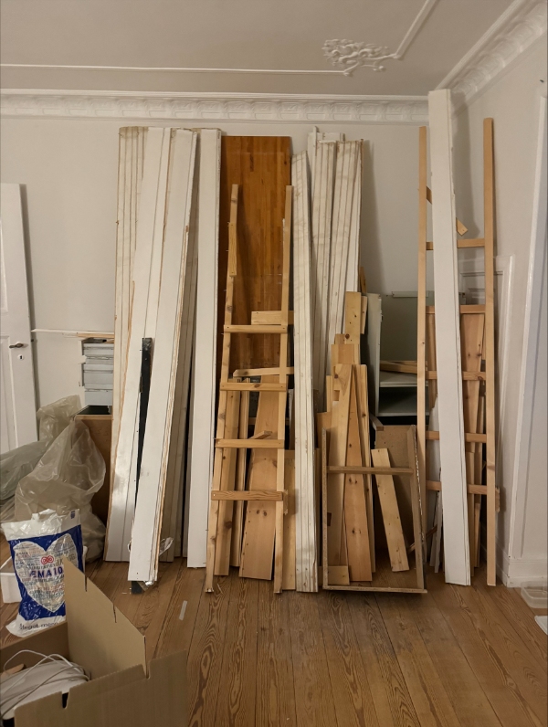 afhentning af byggeaffald