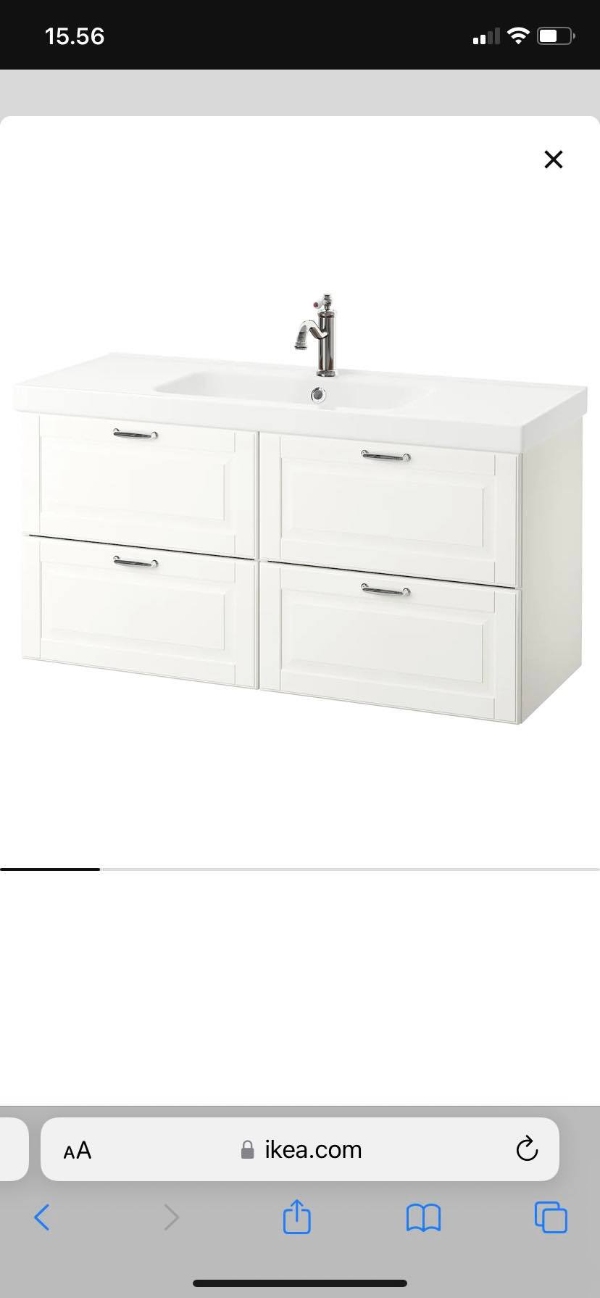 Nedtagning af badeværelsesmøbel (inkl vvs) + samling og opsætning af nyt fra IKEA (inkl vask/vvs)