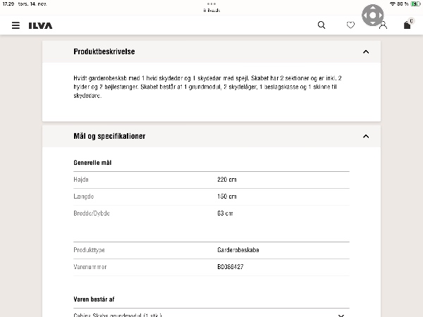 Montering af Ilva 2 skydedøre garderobeskab