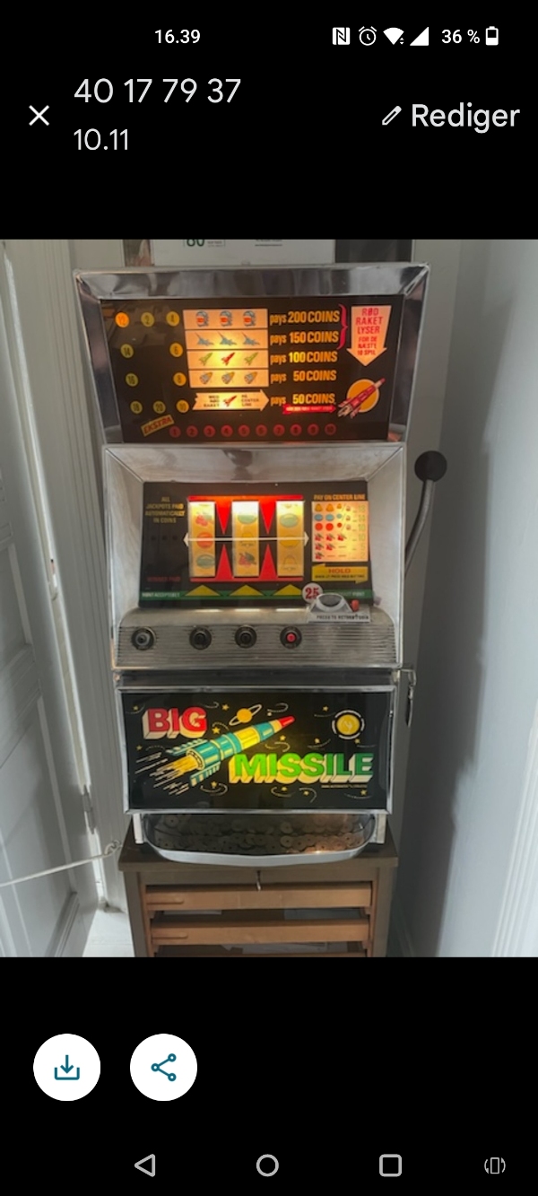 Flytning af spilleautomat