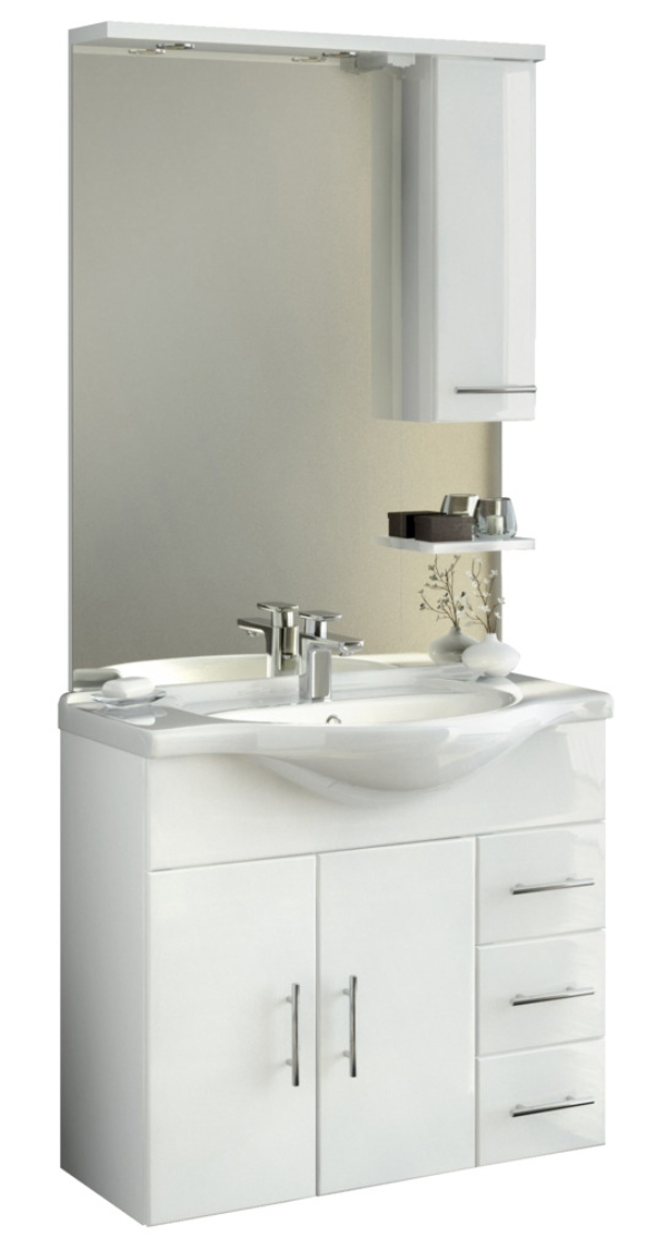 Samle og montering af badmiljø (vask-spejl-skuffer)