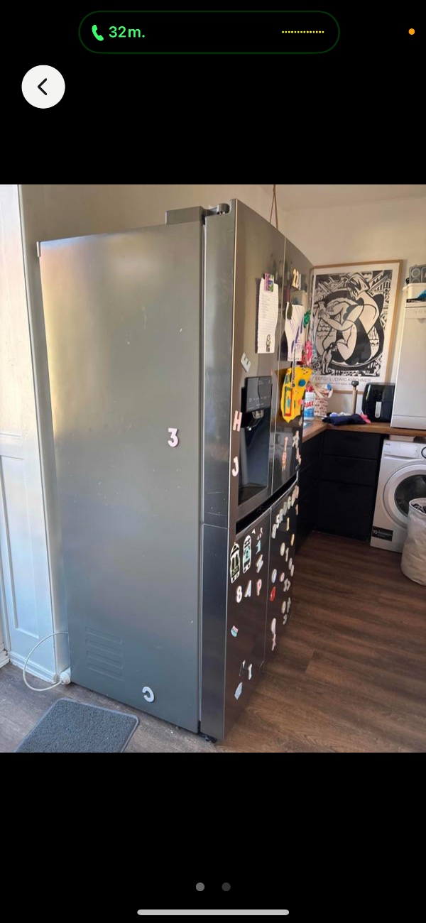 Fjerne amerikanerkøleskab. TUNGT!