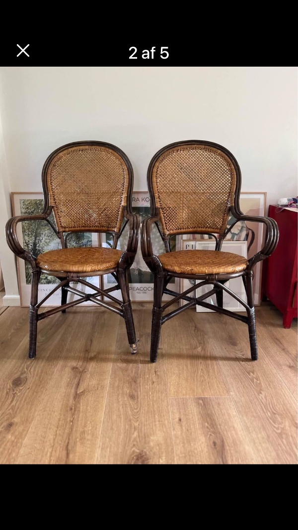 Hente 6 bambusstole i Frederiksværk