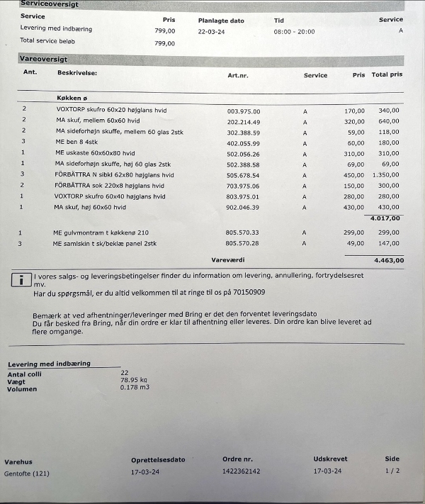 Jeg har købt tre IKEA køkkenskabe der skal blive til køkkenø. Jeg får ikke lov til at bestille bordpladen før køkkenøen (dvs. de tre skabe) er monteret. Jeg vil derfor gerne have det samlet så hurtigt som muligt.lgt