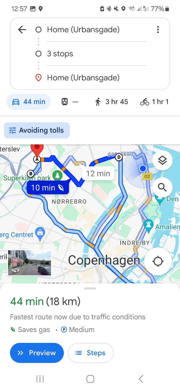 Hente ting i 3 forskellige adresser (2 i NV og en anden i Amagerbro