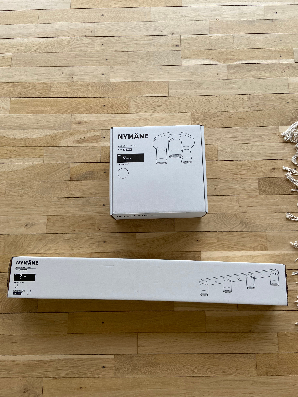 Opsæt af 2x ikea lamper i loft