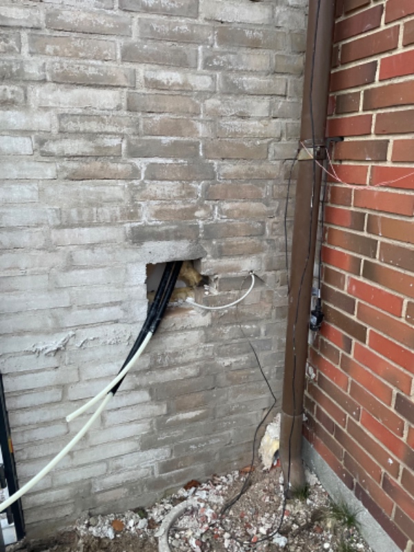 Tilslutning og muring af vandrør