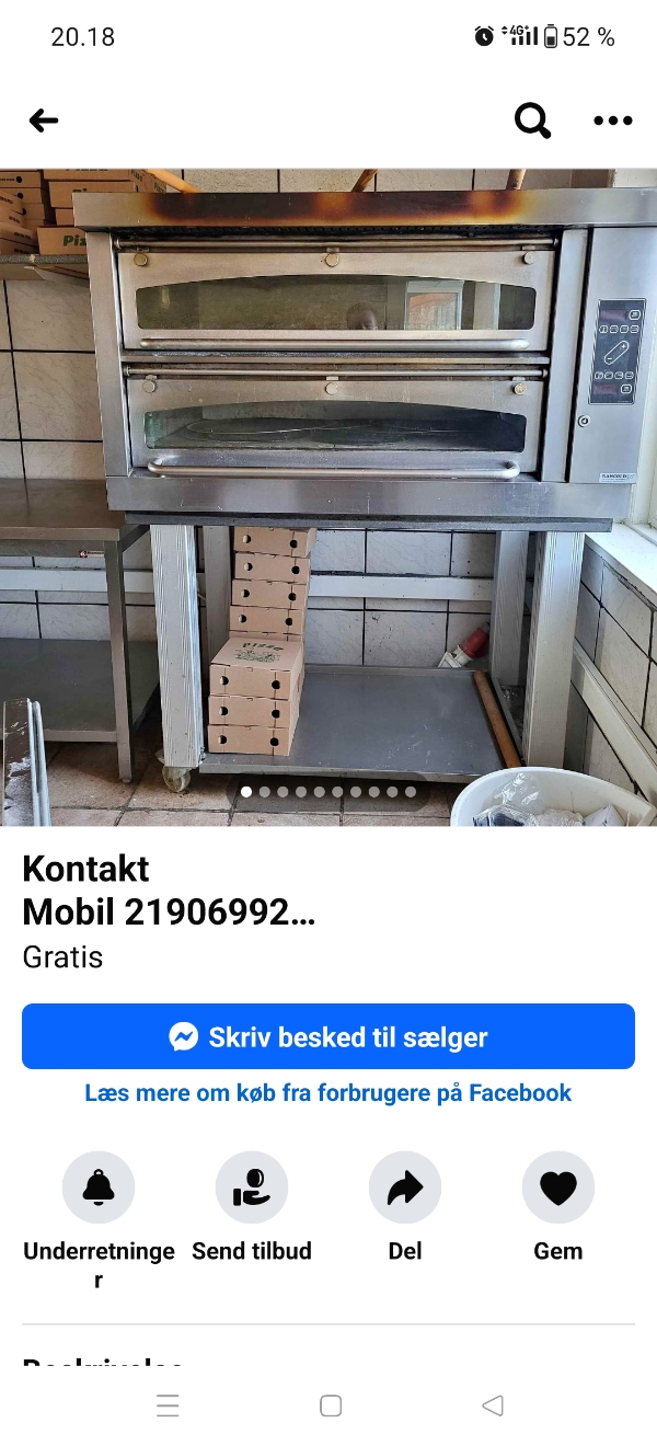 Flytning af pizzaovn
