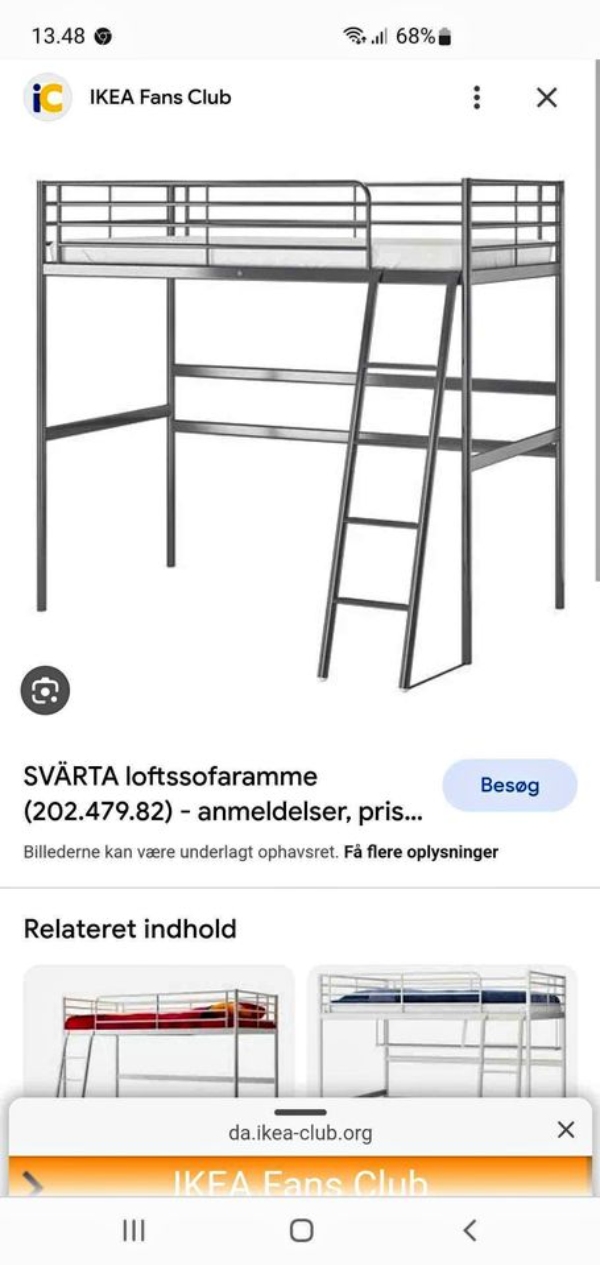 afhenter en skilt højseng - Kastrup til Frederiksberg